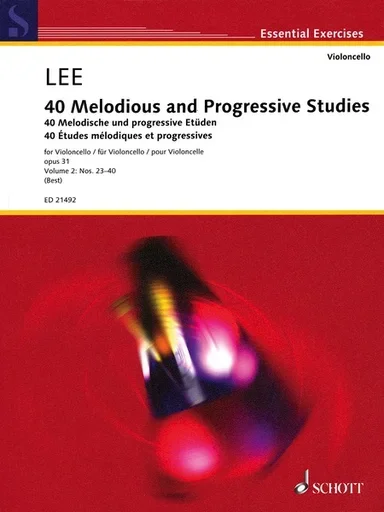 Lee, S. (Best): 40 Melodious and Progressive Studies, Op. 31 Volume 2: Nos. 23-40 (cello)