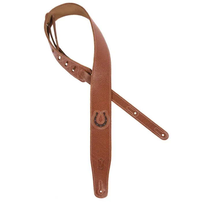 Levy’s Deluxe Series Lucky Line 2.5″ Wide Garment Leather Guitar Strap Horsehoe