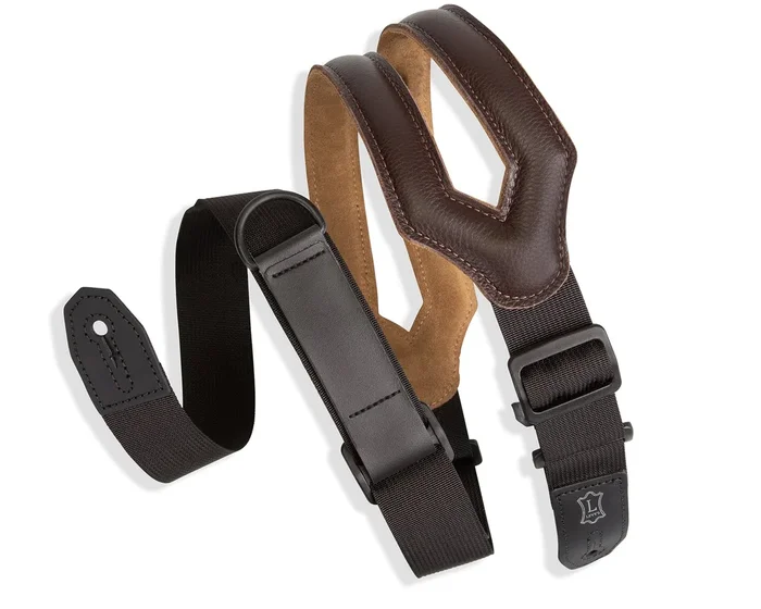 Levy’s MRHSS-DBR Garment Leather Guitar Strap – Dark Brown