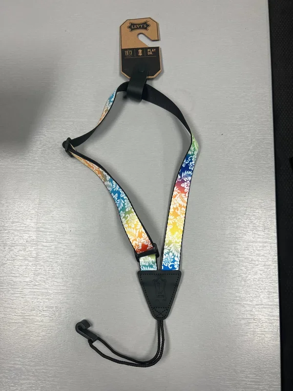 Levy’s Ukulele Sling Strap 1″- Hawaiian Design Fully Adjustable Ukulele Cradle Strap