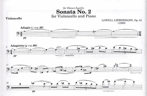 Liebermann, Lowell: Sonata No. 2 Op.61 (cello & piano)