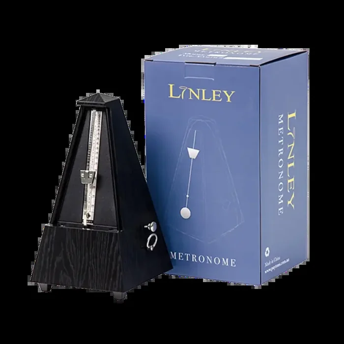 Linley Mechanical Metronome Pyramid with Bell Black