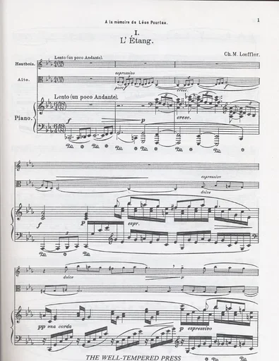 Loeffler, Charles Martin: Two Rhapsodies for oboe, viola and piano