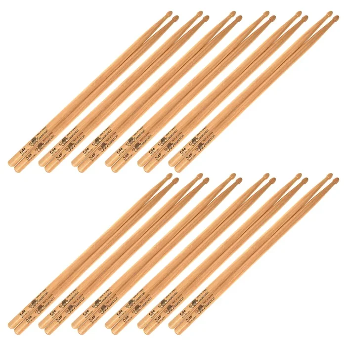 Los Cabos Red Hickory 5A Drum Sticks (12 Pair Bundle)