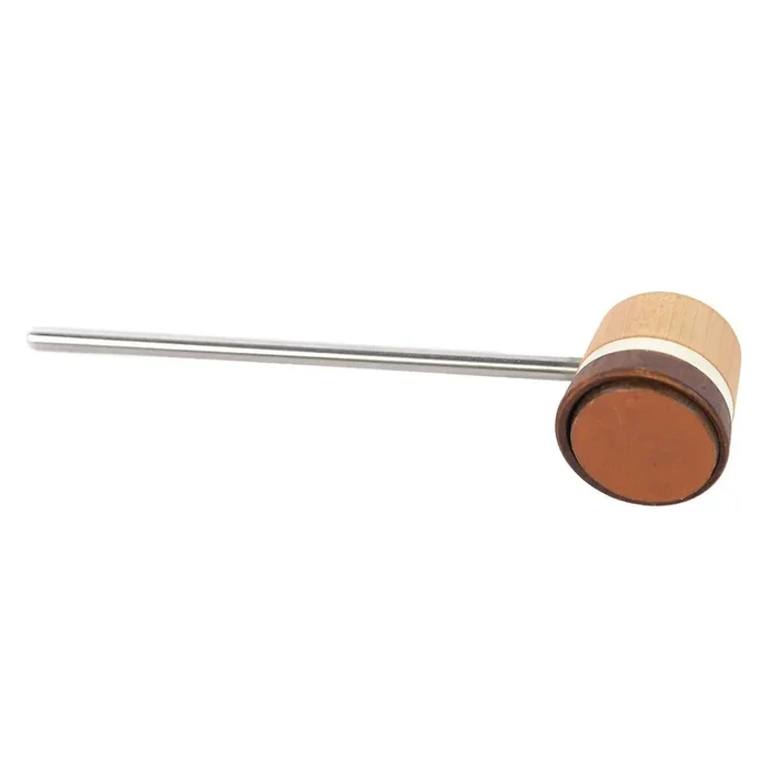Low Boy Lightweight Leather Bass Drum Beater Light Brown/Natural w/White Stripes