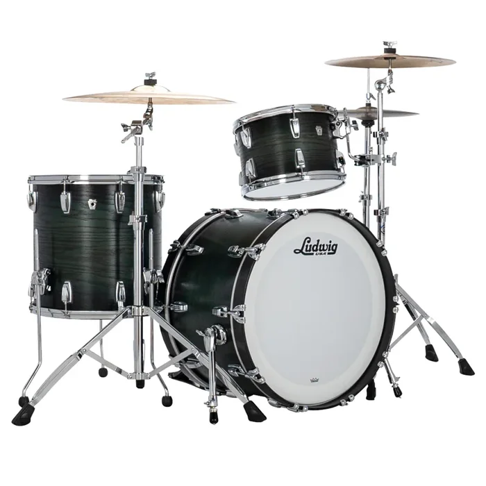 Ludwig Classic Oak Fab 3-piece Acoustic Drum Set Shell Pack Green Burst