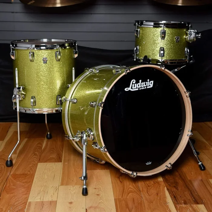 Ludwig Keystone X 12/14/20 3pc. Drum Kit Olive Sparkle