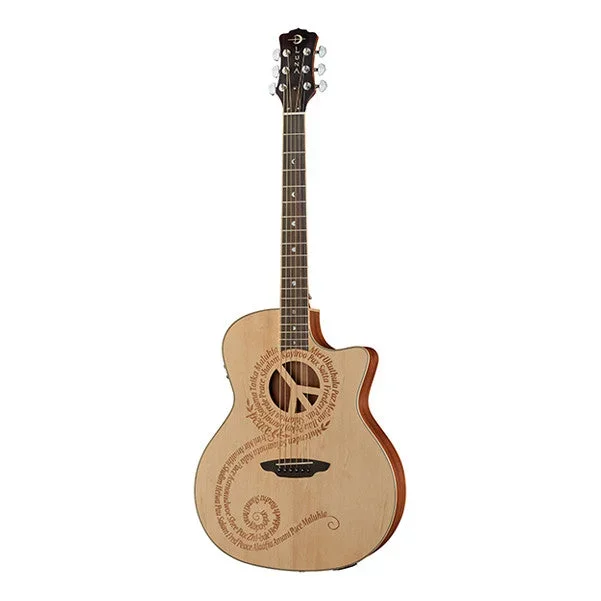 Luna Guitars Oracle Peace Cutaway Electro Acoustic Guitar – Natural Matte