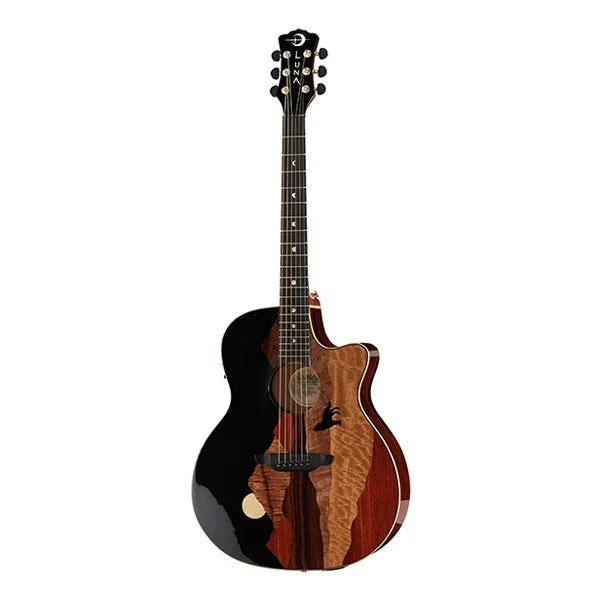 Luna Guitars Vista Wolf LTD Cutaway Electro Acoustic Guitar – Natural High Gloss