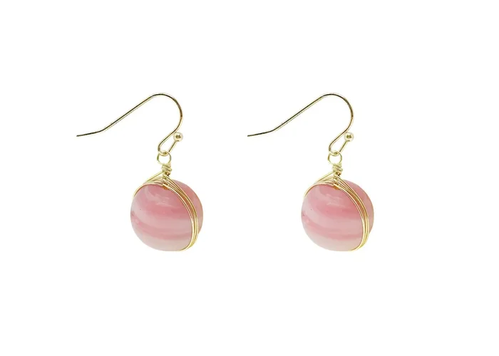 Marbled Glass Drop Earrings