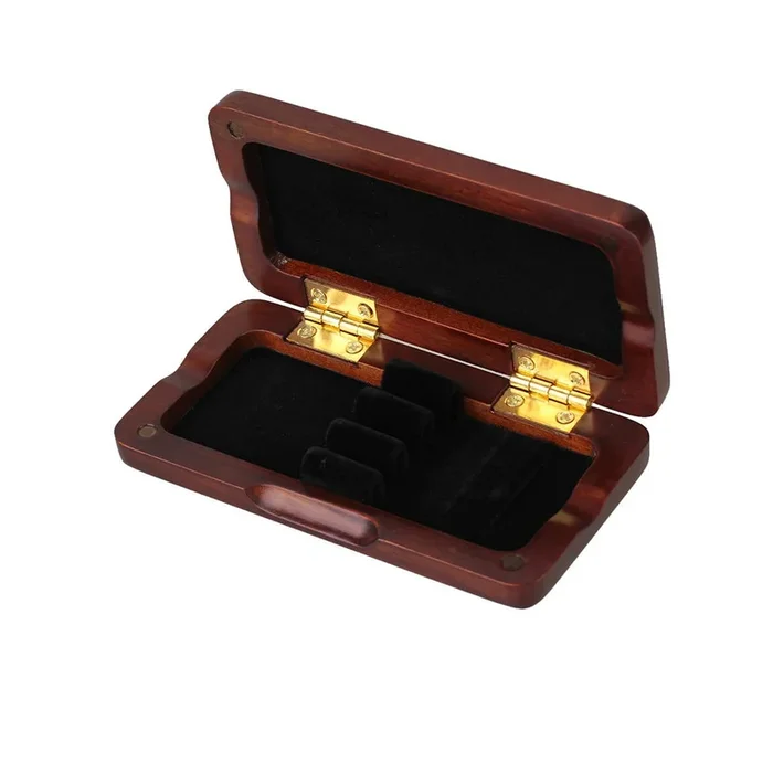 Maroon Wooden Oboe Reed Case with Smooth Surface for 3pcs Oboe Reeds(CASE ONLY)