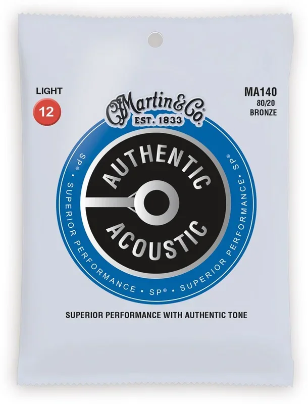 Martin MA140 SP 80/20 Bronze Authentic Acoustic Guitar Strings Light 12-54