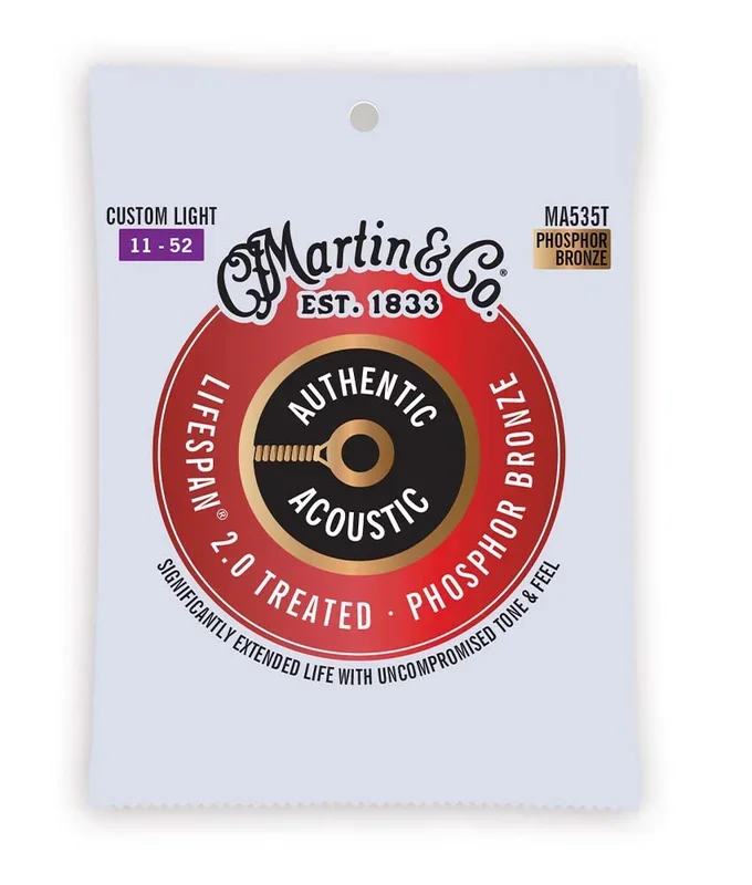 Martin MA535T Treated Custom Light 11-52, Phosphor Bronze Acoustic Guitar Strings