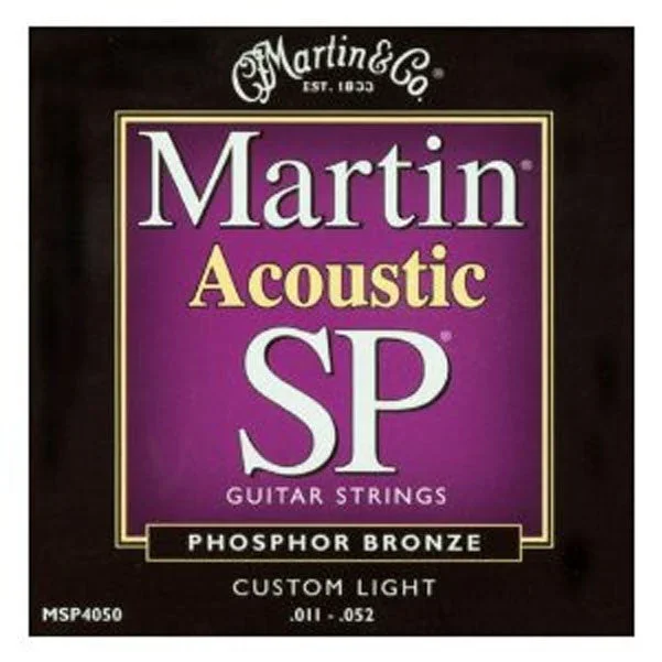 Martin MSP 4050 SP Phosphor Bronze Custom Light Acoustic Strings – 0.011-0.052