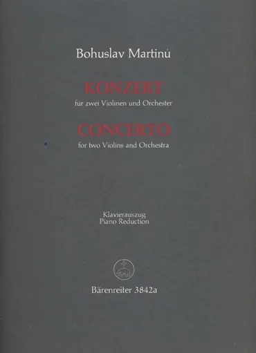 Martinu, Bohuslav: Concerto for Two Violins (2 violins & piano) Barenreiter
