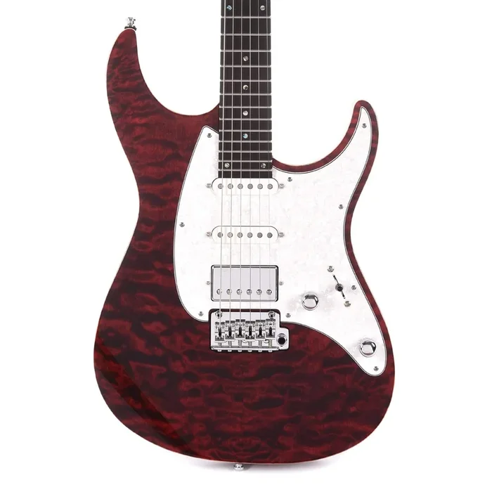 Mayones Aquila QM 6 Quilted Maple Dirty Red Gloss