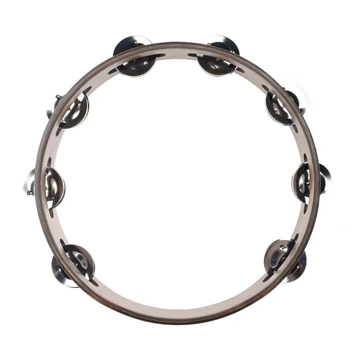 Meinl 1 Row Stainless Steel Jingle Wood Tambourine Walnut Brown