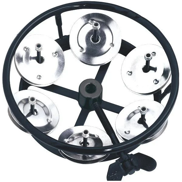 Meinl Percussion THH1BK Professional HiHat Tambourine Single Row Steel