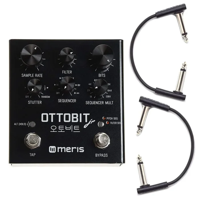 Meris Ottobit Jr. Bitcrusher Pedal w/RockBoard Flat Patch Cables Bundle