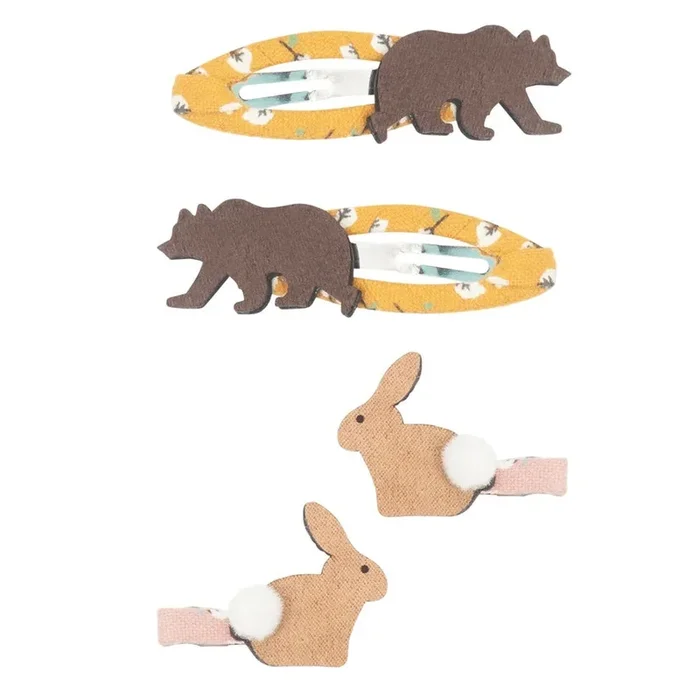 Mimi & Lula bunny & bear clip set