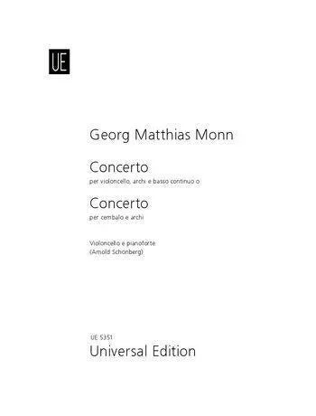 Monn, Concerto in G Minor for Cello and Piano (Universal)