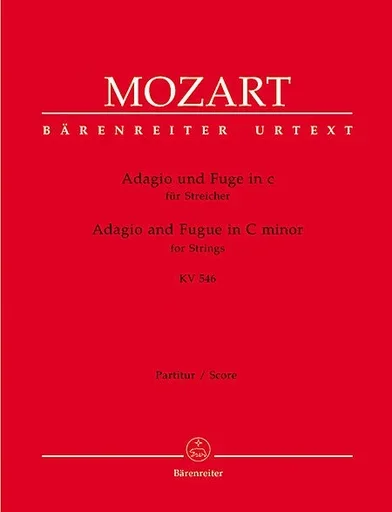 Mozart, W.A.: Adagio and Fugue in C minor KV 546 score and parts (String Quartet) Barenreiter