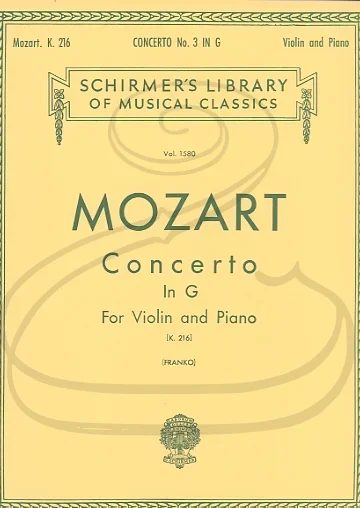 Mozart, W.A. (Franko): Concerto No. 3 in G Major, K. 216 (violin & piano) Schirmer
