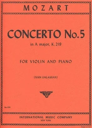 Mozart, W.A. (Galamian): Concerto No. 5 in A K. 219 (violin & piano) IMC