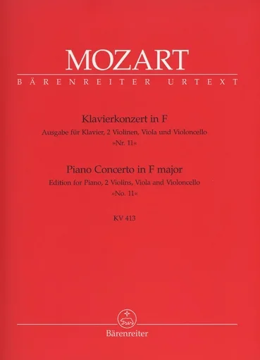 Mozart, W.A.: Piano Quintet/Concerto in F KV413 (piano, 2 violins, viola, cello) Barenreiter