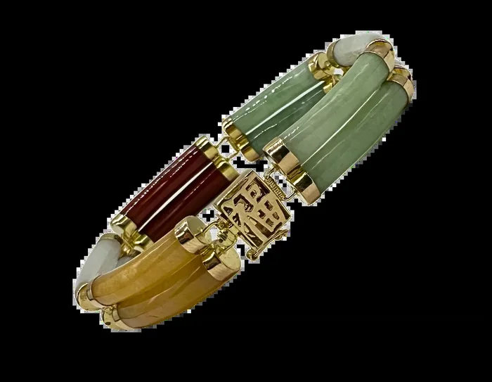 Multi-Color Jade Double Bar Bracelet