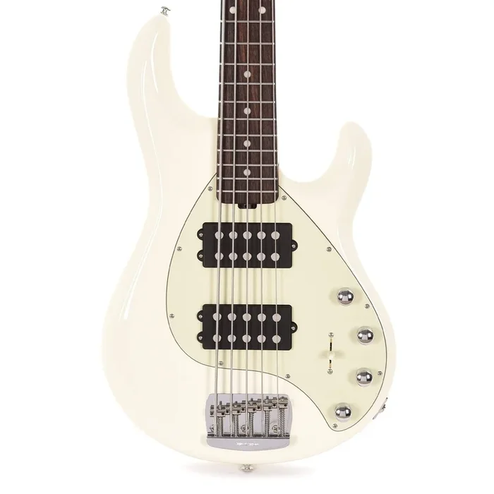 Music Man StingRay5 Special 5-String HH Ivory White w/Mint Pickguard