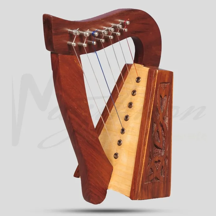 Muzikkon O’Carolan Harp, 7 String Rosewood Knotwork