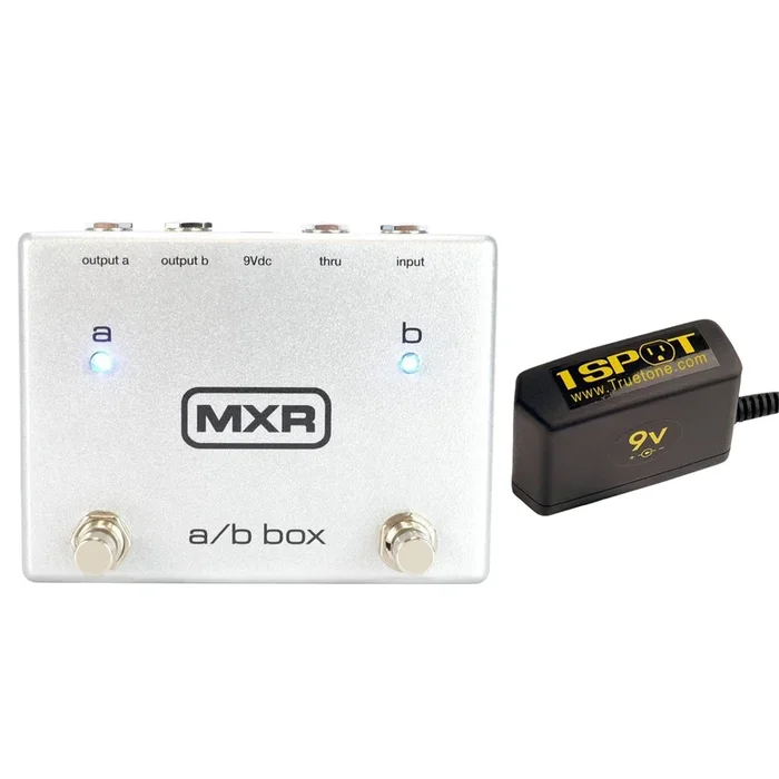 MXR M-196 A/B Box Bundle w/ Truetone 1 Spot Space Saving 9v Adapter