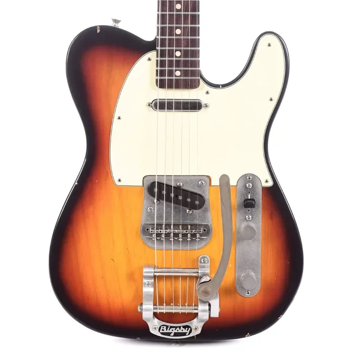 Nash T-63 3-Tone Sunburst Light Relic Ash w/Bigsby, 3-Ply Mint Pickguard, & Lollar Pickups