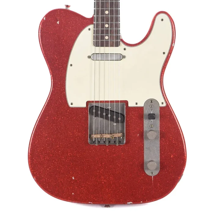 Nash T-63 Ash Red Sparkle Light Relic w/3-Ply White Pickguard & Lollar Pickups