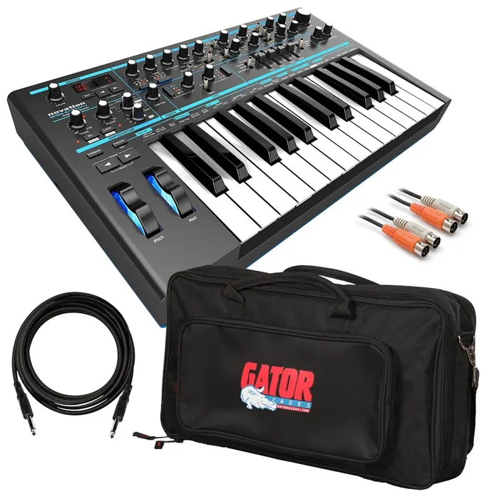 Novation Bass Station II Monophonic Analog Synthesizer BAG AND CABLE RIG