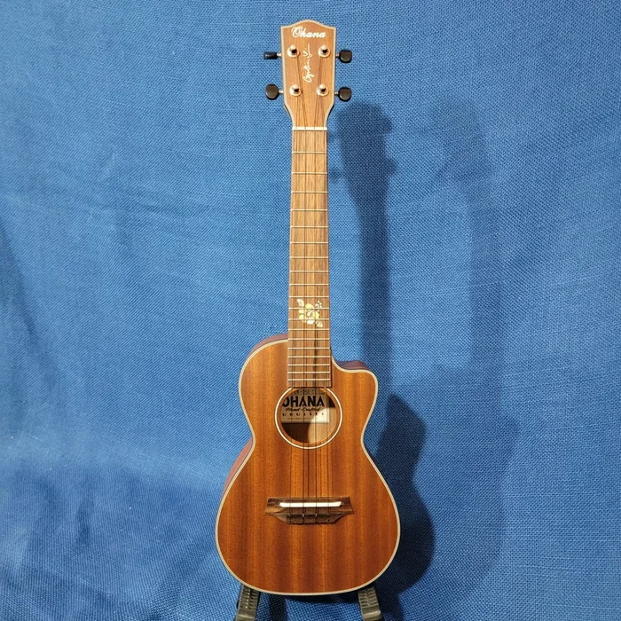 Ohana Concert CK-25CE-CL Cynthia Lin Model Acoustic/Electric Solid Mahogany Top Cutaway Ukulele w/ Bag P092