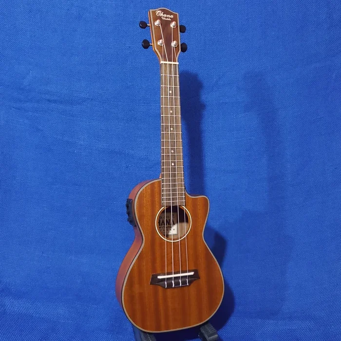 Ohana Concert CK-35CE Blem All Solid Mahogany Cutaway A/E Ukulele -463