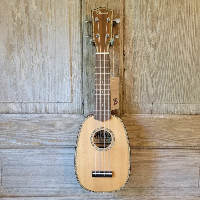 Ohana Pineapple Sopranino TPK-70G All Solid Spruce / Mahogany w Abalone Ukulele h758