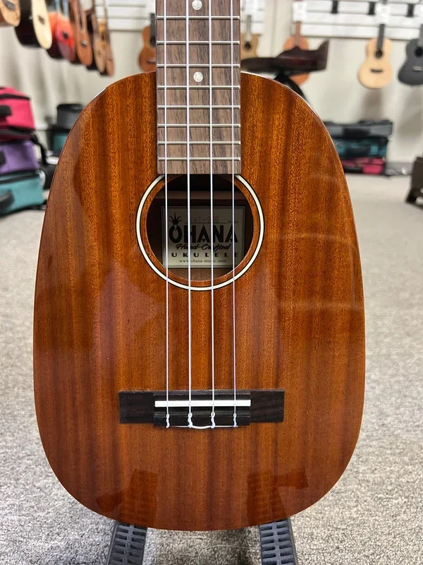 OHANA PKT-25G Solid Mahogany Pineapple Tenor Ukulele