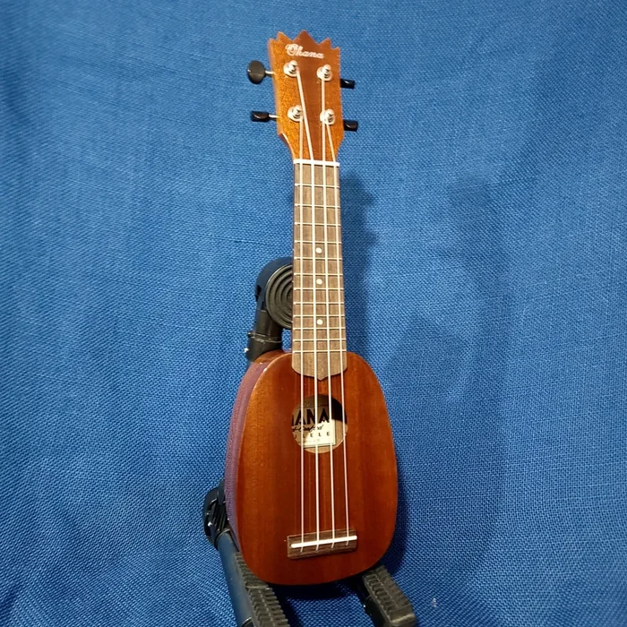Ohana Sopranissimo Pineapple TTPK-25G Solid Mahogany Teenie Tiny Ukulele h391