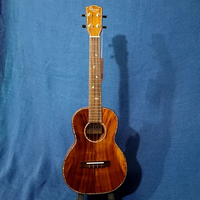 Ohana Tenor TK-370G All Solid Koa Birds Abalone Inlay Ukulele h556