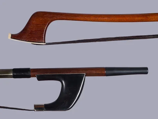 Old German bass bow, ebony/nickel | Metzler Violins