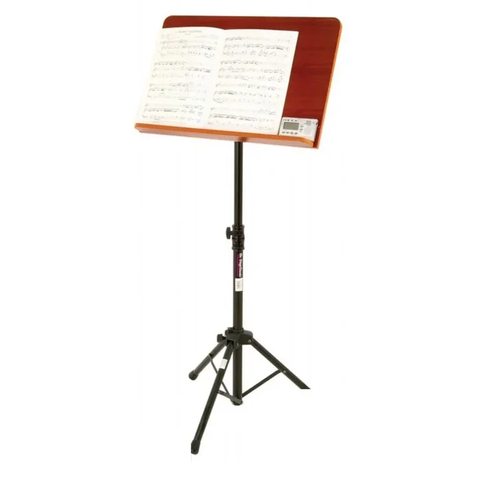 On-Stage SM7312W Music Stand with Wide Rosewood Bookplate – Black