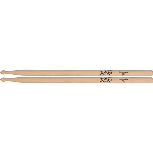On-Stage Wood Tip Maple Wood 5B Drumsticks (Pair)