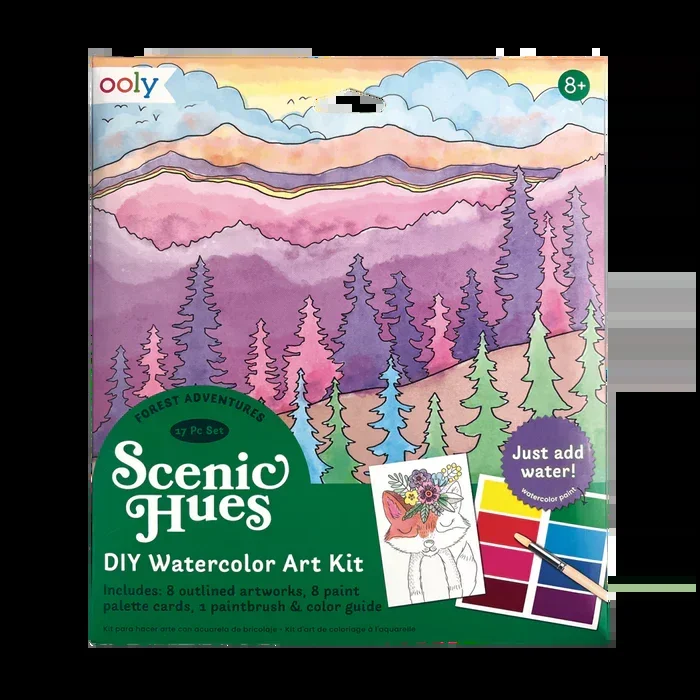 Ooly scenic hues d.i.y. watercolour art kit – forest adventure