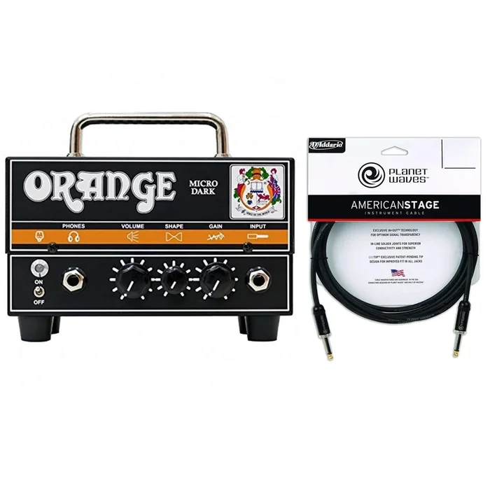 Orange Micro Dark Terror 20w Head w/Tube Preamp Cable Bundle