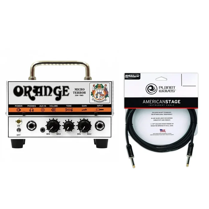 Orange Micro Terror 20w Head w/Tube Preamp Cable Bundle