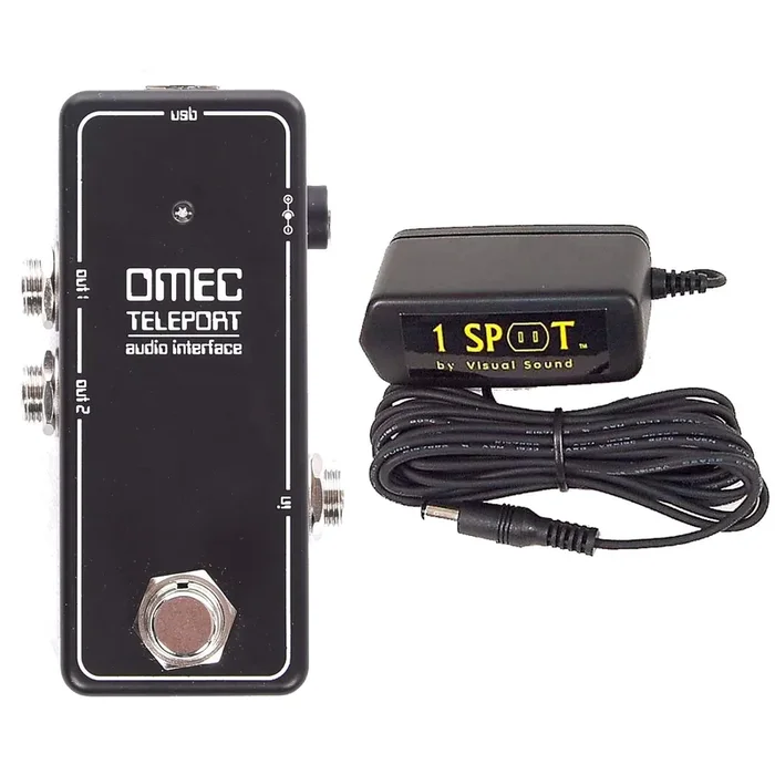 Orange OMEC Teleport Interface Pedal w/ Truetone 1 Spot Space Saving 9v Adapter Bundle