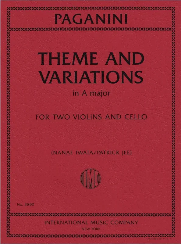 Paganini (Jee, Iwata): Theme and Variations in A Major (two violins and cello) IMC